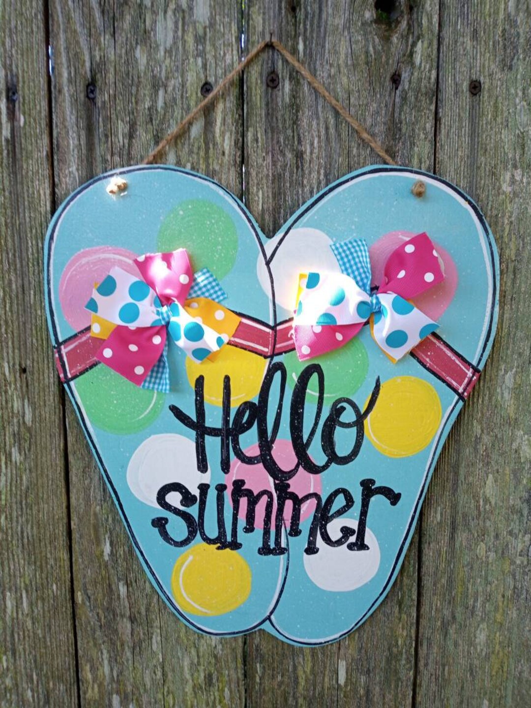Flip Flop Door Hanger, Summer Door Hanger, Summer Decor, Hello Summer ...