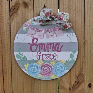 Baby Hospital Door Hanger, Nursery decor, baby shower gift, baby gift, personalized Baby door hanger