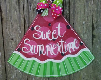 Door hangers, Summer door hanger, watermelon door hanger, sweet summertime, summer decor, watermelon decor, pool decor, farmhouse decor