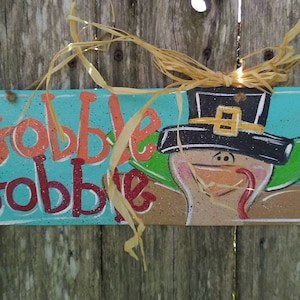 Thanksgiving door hanger, Fall door hanger, turkey door hanger, Fall decor, Thanksgiving decor, farmhouse decor, gobble gobble