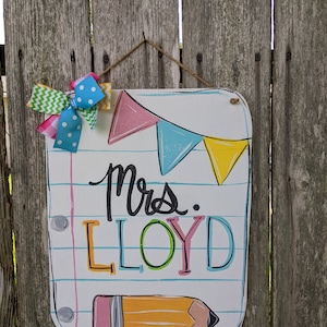 Classroom door hanger, classroom decor, teacher gift, teacher door hanger, school decor, personalized door hanger, farmhouse decor.