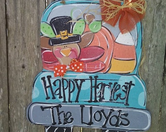 Fall door hanger, door hanger, Fall decor, FALL truck door hanger, Thanksgiving door hanger, Personalized FALL door hanger, farmhouse decor