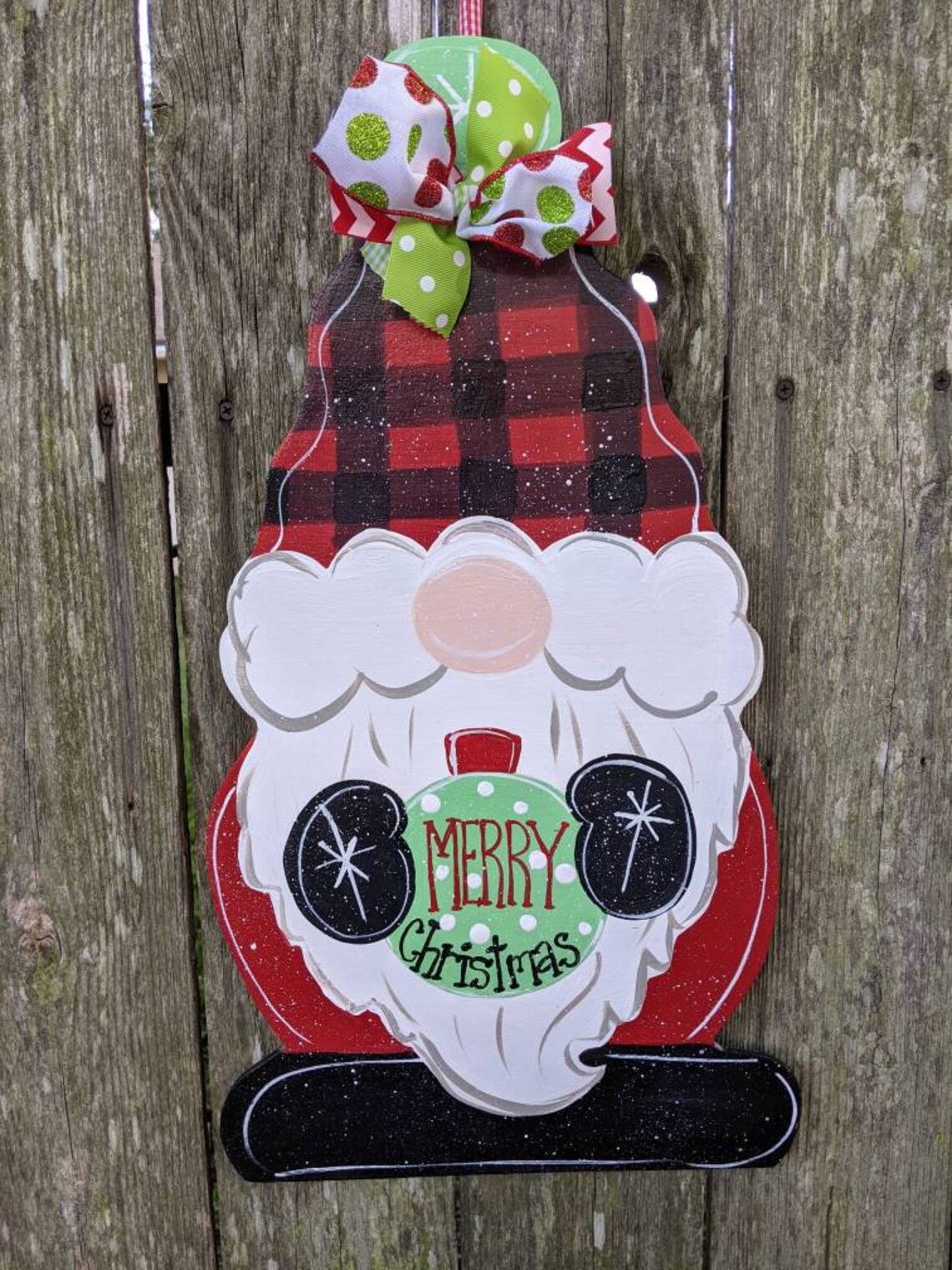 Christmas Door Hanger Christmas Gnome Door Hanger Etsy