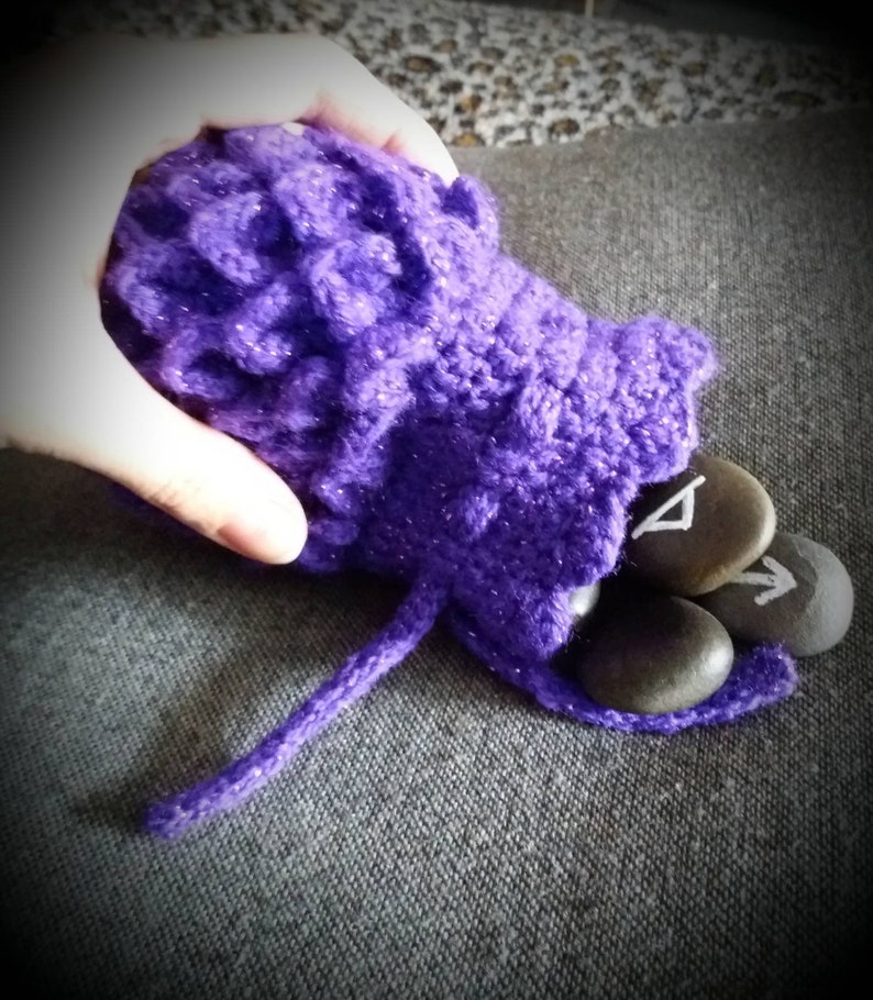 Crochet Dragon Scale Bag \u2022 Dragon Egg Drawcord Pouch \u2022 One Of A Kind