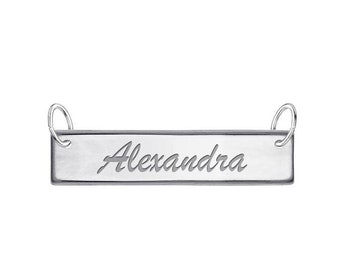 Tag Bar Name Tag Sterling Silver High Polished Customize with Free Engraving Customized Tag Bar Gift for her Bestfriend Gift BARDD02-9