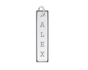 Tag Bar Name Tag Sterling Silver High Polished Customize with Free Engraving Customized Tag Bar Gift for her Bestfriend Gift BARDD02-9
