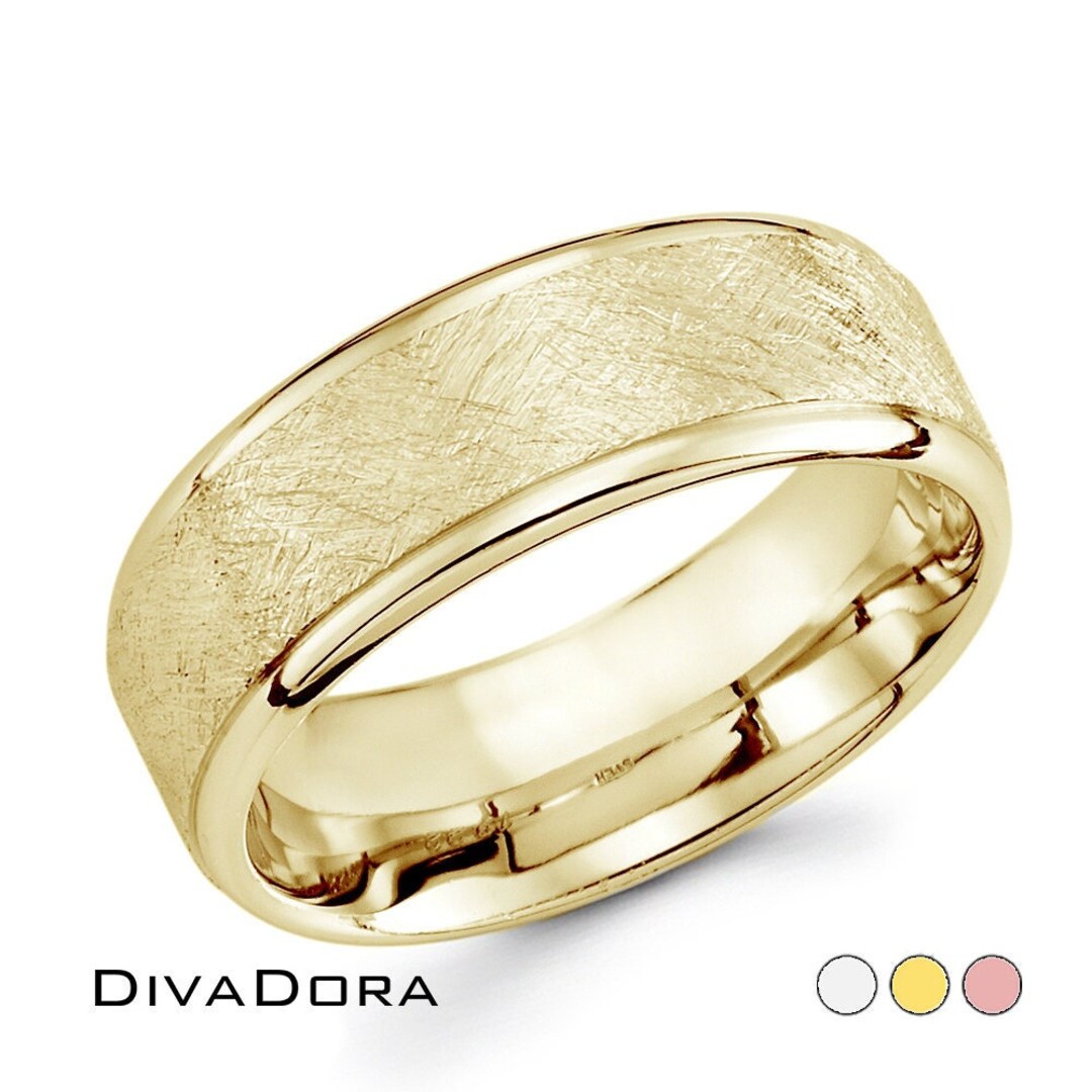 14K Solid Gold Wedding Band, Cat Scratch Design, Designer Band