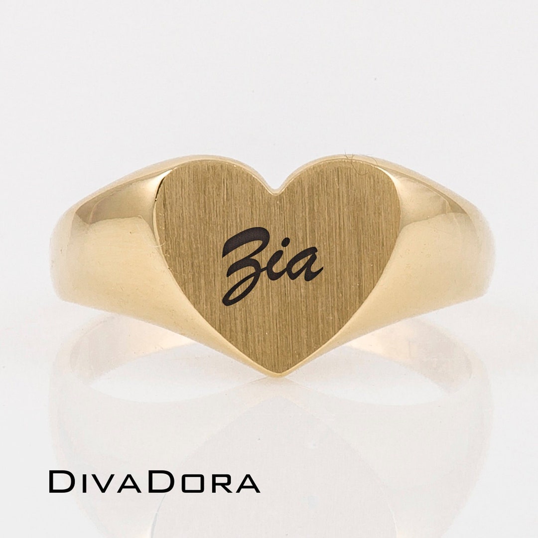 14K Solid Gold Personalized Heart Shaped Free Custom Engraving
