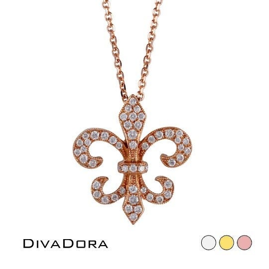 Rose gold fleur de lis necklace deals