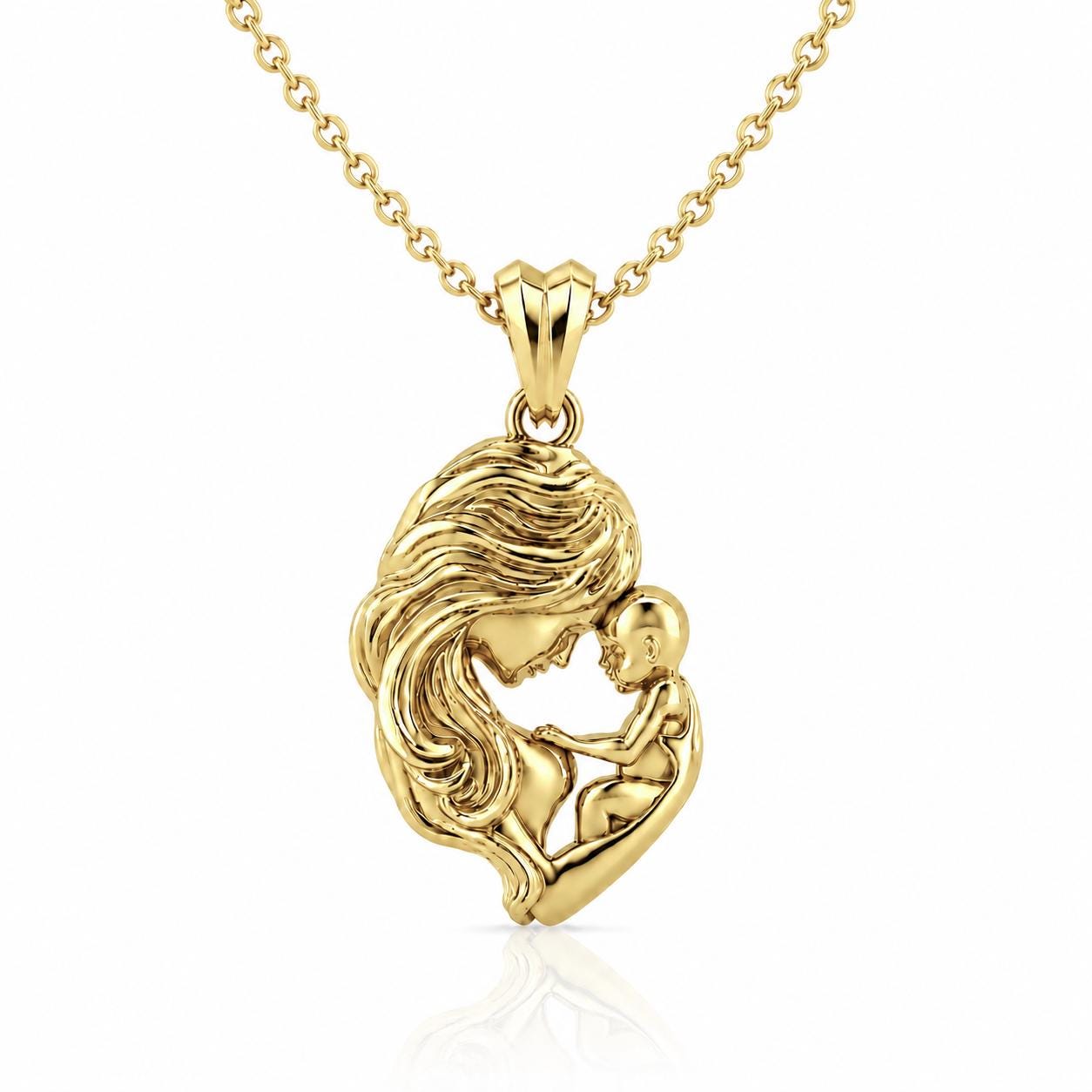 Sculpted Mother and Child Pendant - Etsy
