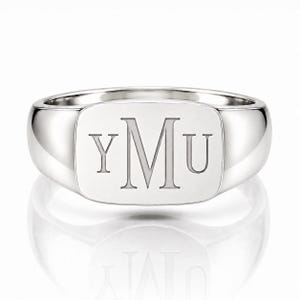 Personalized Sterling Silver Rectangular Signet Ring