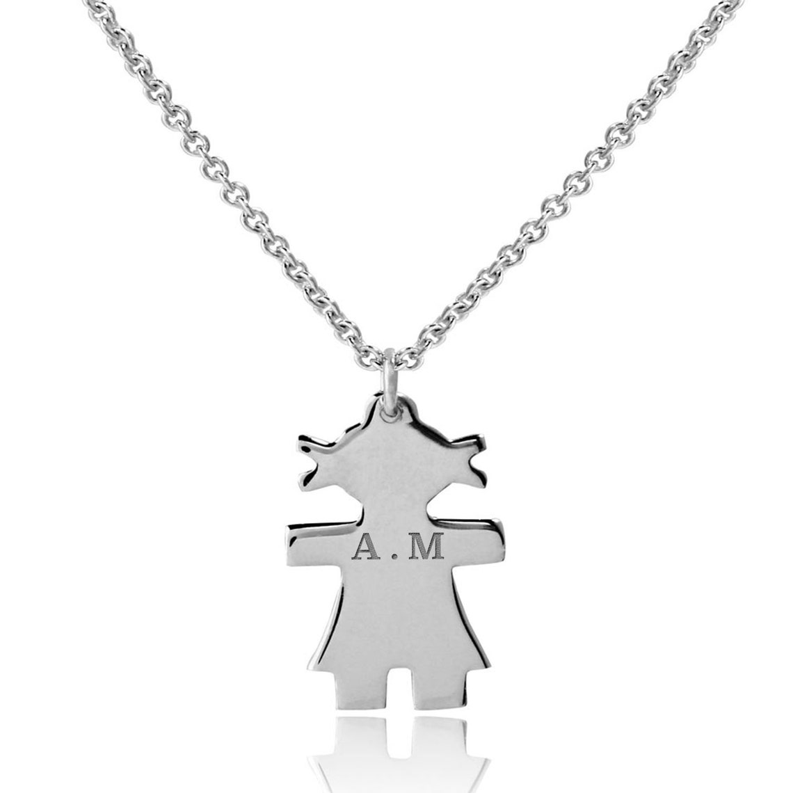 Custom Baby Girl Necklace Baby Girl Charm Name Charm Etsy