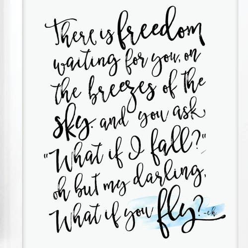 What If I Fall Oh but My Darling What If You Fly Art. Erin Etsy Canada