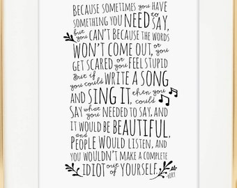Gilmore Girls Rory Quote. Something you need to say Quote. Mom gift. Typographic Print. Wall Art. Love Print. Bff Friendship Gift