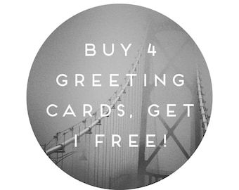 ¡Compra cuatro tarjetas y llévate una GRATIS! Tarjetas de felicitación de cumpleaños, amor, aniversario, boda, mejores amigas, amistad, graduación, nacimiento y felicitaciones.