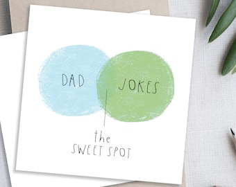 Dad Jokes Fathers Day card. Funny Fathers Day Birthday Card. Funny Dad birthday Card. The sweet spot dad card.