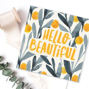 Bonjour belle carte de vœux. Carte d’anniversaire. Juste parce que la carte. Carte d’encouragement. Nouvelle carte bébé.
