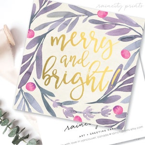 Juego alegre y brillante de 8 tarjetas navideñas en relieve con lámina dorada. Tarjetas navideñas de alegría para el mundo. Tarjetas de feliz año nuevo. Envoltura de regalos navideños