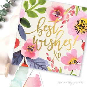 Los mejores deseos de oro tarjeta de boda. Felicitaciones, tarjeta de cumpleaños de graduación. Nueva tarjeta de trabajo del bebé nuevo. Tarjeta de felicitación de la celebración floral de la hoja de oro