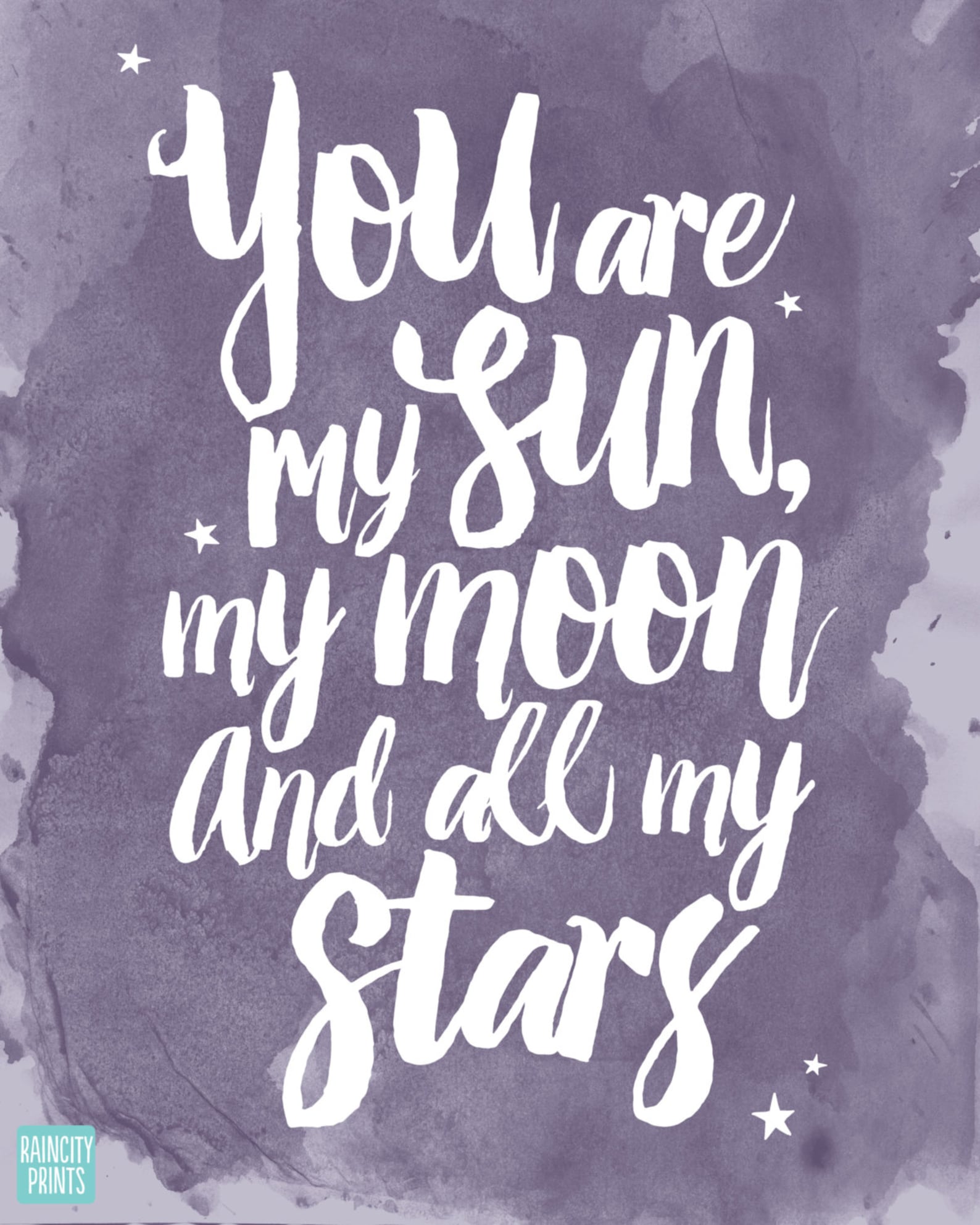 You Are My Sun My Moon and All My Stars E.E. Cummings Quote. Etsy