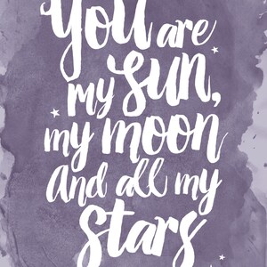 You Are My Sun My Moon and All My Stars E.E. Cummings Quote. - Etsy