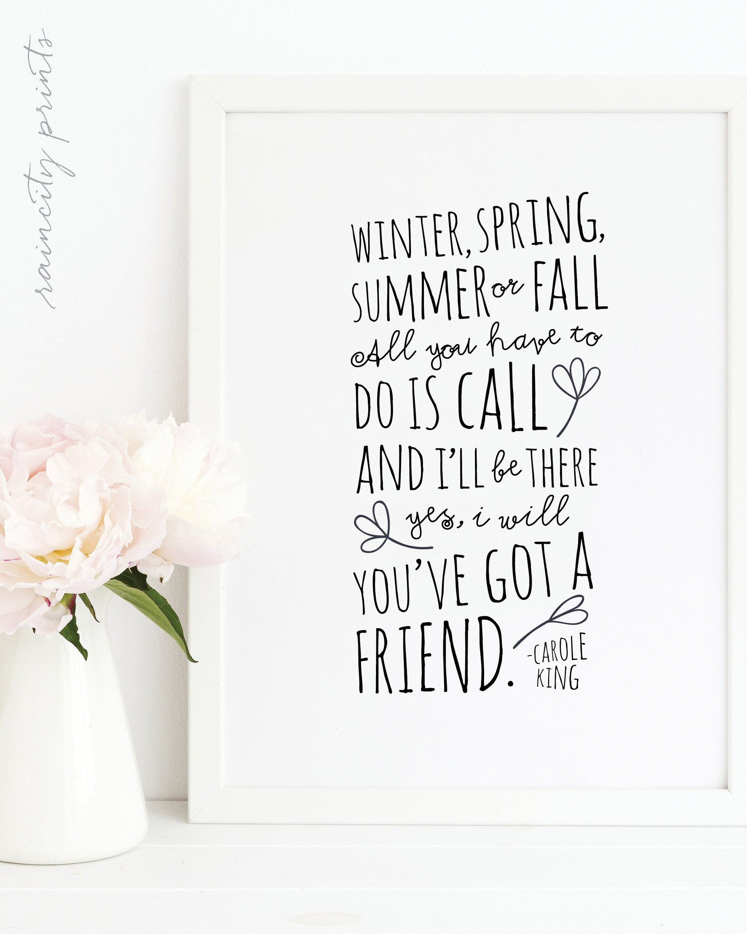 Carole King You Ve Got A Friend Art Print Carole King Etsy