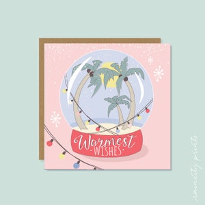 Los más cálidos deseos Tarjeta de Navidad. Tarjetas de vacaciones. Envoltura de regalo navideño. Tarjeta de Navidad Snow Globe. Juego de tarjetas en caja navideñas y pegatinas