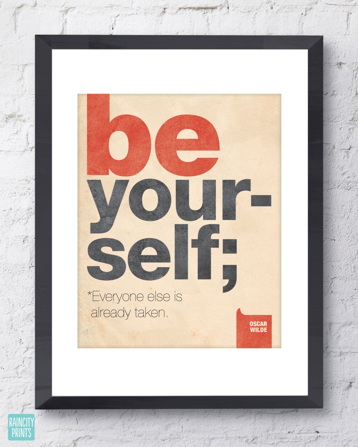 Be Yourself Typographic Print. Inspirational Art Print. Be | Etsy