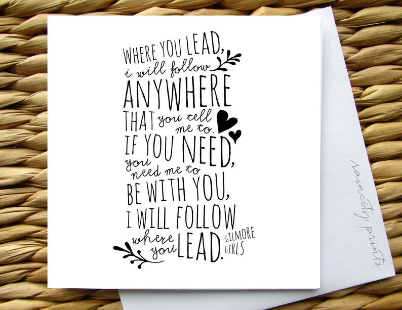 Gilmore Girls Where You Lead Theme Song Art Print. Carole King Etsy