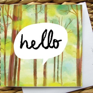 Hola Tarjeta de Saludo. BFF tarjeta de amistad. Nueva tarjeta de felicitación para bebés. Sólo porque Card. Te echo de menos tu tarjeta. Tarjeta de felicitación enmarcada en blanco.