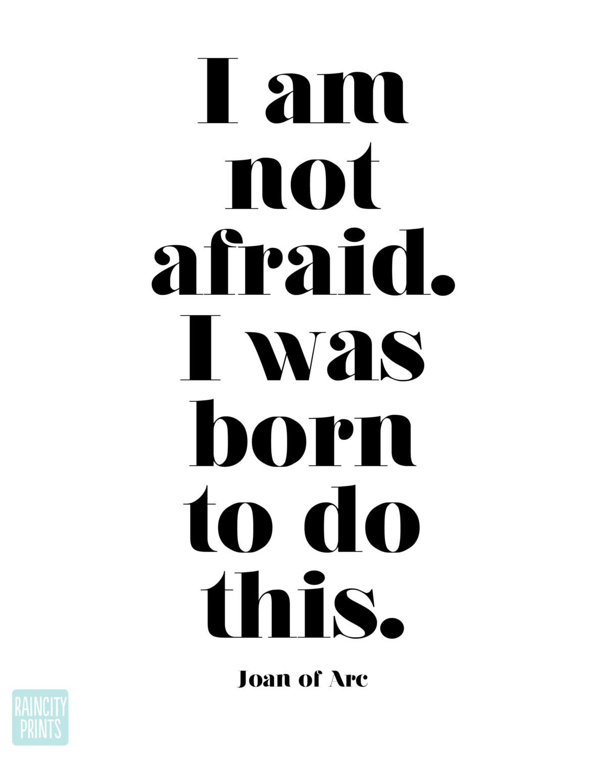 I Am Not Afraid Inspirational Art. Joan of Arc Quote. I Was Etsy