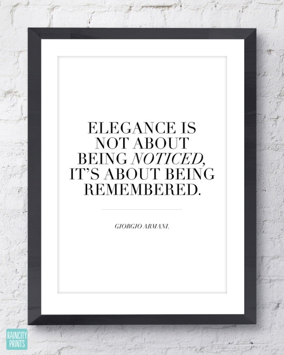 Citation D Elegance De Giorgio Armani Imprimer Etsy France