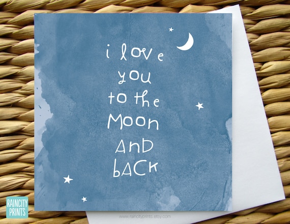 I Love You To The Moon And Back Greeting Card Valentines Day Etsy I Love You To The Moon And Back Greeting Card Valentines Day Etsy