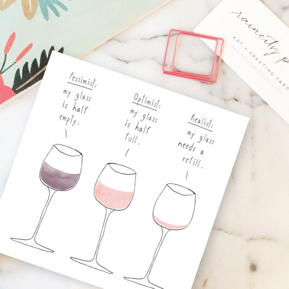 Cute Wine Glass | Greeting Card