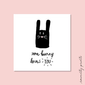 Einige Hase liebt Sie Valentinstag-Karte. Süße Valentinstag Osterkarte. Einige Bunny liebt Sie Osterkarte.