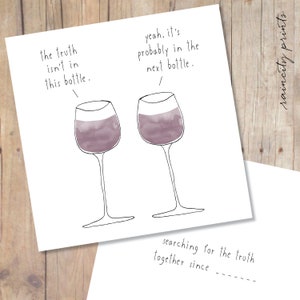 Carta degli amanti del vino divertente. Alla ricerca della verità mamma carta del #momlife. Mamma San Valentino Biglietto di San Valentino. Biglietto Da vino divertente o'clock