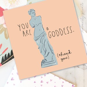Dankeskarte für Sie. You are a Goddess Dankeskarte. Lustige Danke Grußkarte