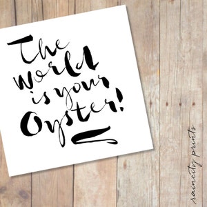 De wereld is uw Oyster Card. Verjaardag card. Wedding Card. inspirerende kaart. Nieuwe baby Card. aanmoediging Card. lege wenskaart