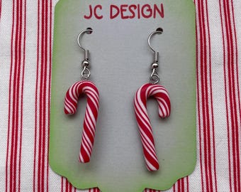 Candy Cane Dangle Earrings