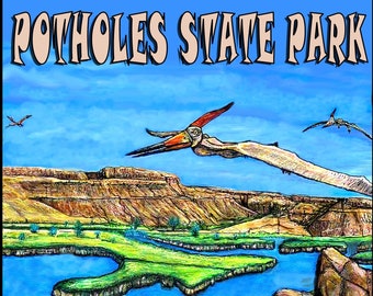 Potholes State Park, with a Twist T-Shirt - Price includes shipping - See info below: