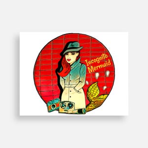 Incognito Mermaid Postkarte von Stancy Todd von Asphalt Mermaid Designs, Versandkostenfrei
