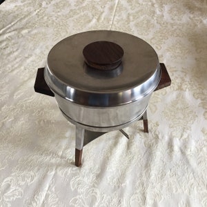 Stelton Denmark Stainless Fondue Chafing Pot — c1970s