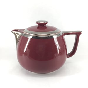 Hall Superior 10-koppars kaffekanna i malva och silver — ca 1940