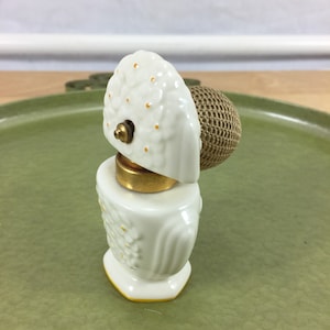 Art Deco Lenox Creamware Perfume Bottle with DeVILBISS Atomizer — c1936