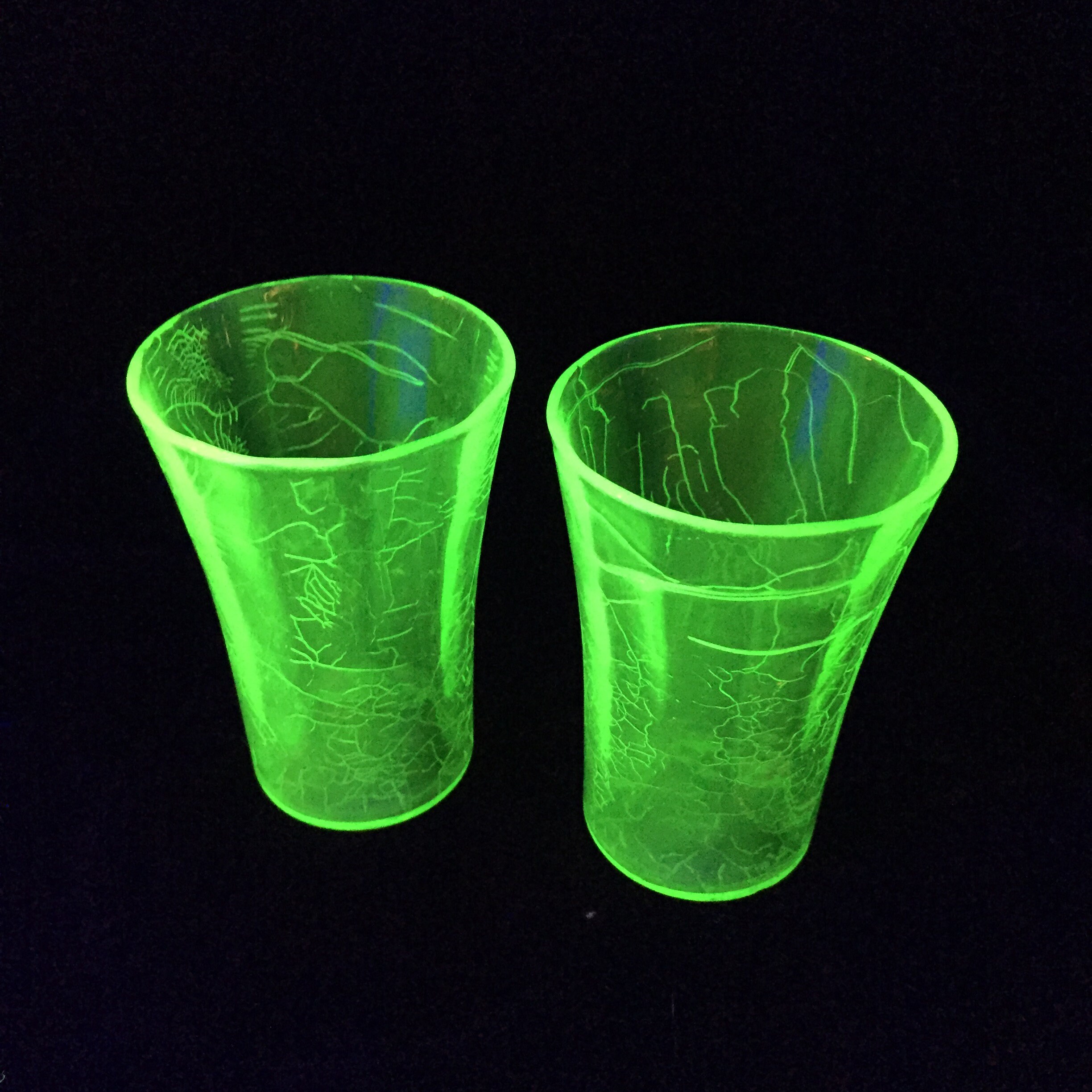 Craqueler Crackle Uranium Shot Glasses c1900/20s Etsy