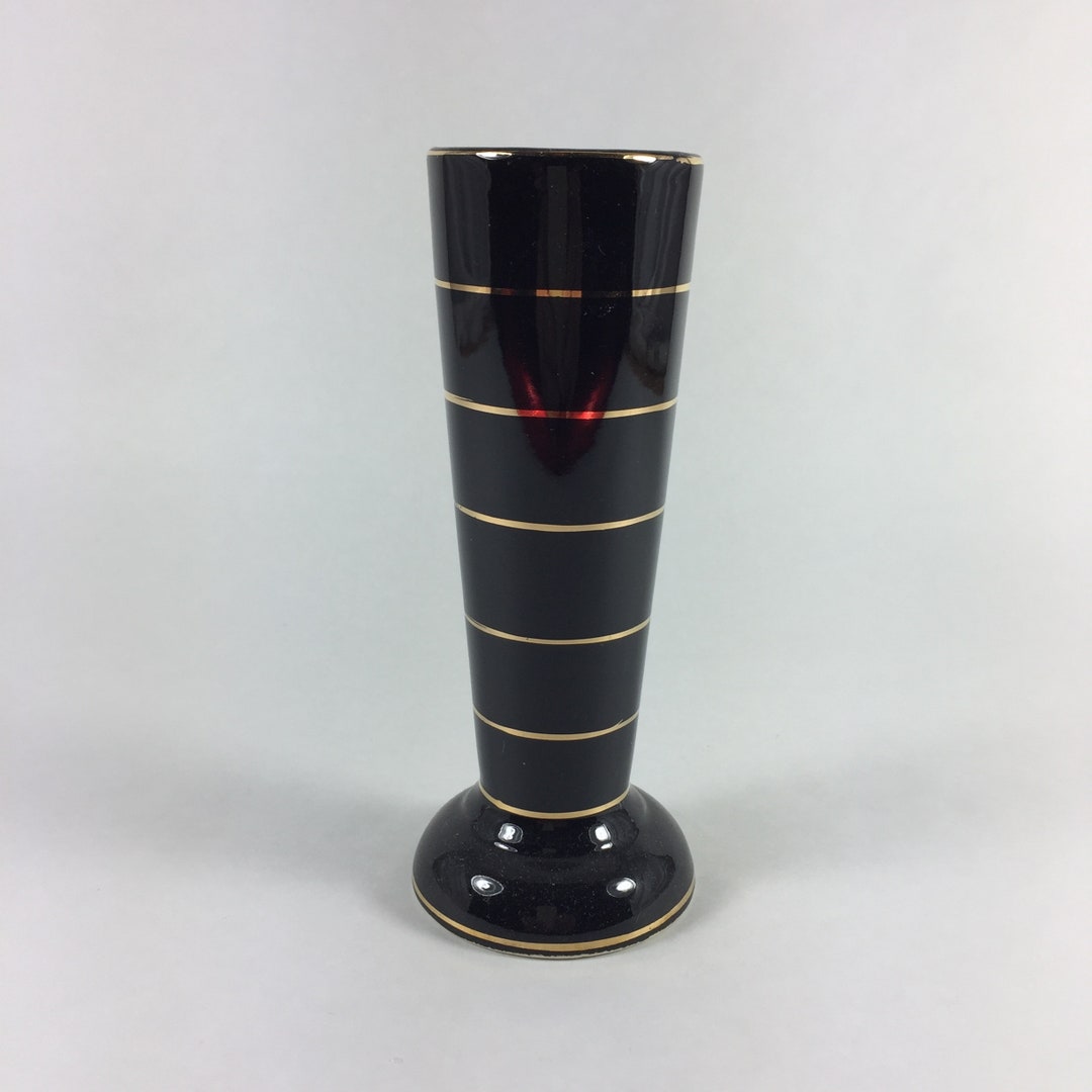Black and Gold Bud Vase Japan 1950/60s Etsy