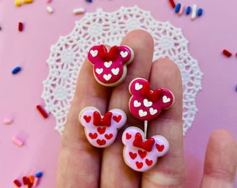 Magical Valentine's Sugar Cookie Earrings: Handmade Polymer Clay Studs