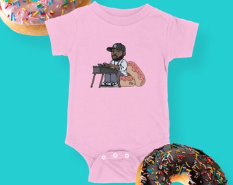 J Dilla Tribute Onesie, Baby Bodysuit, HipHop, Donuts