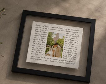 1st Anniversary Paper Gift • Wedding Song Print with Photo • Custom Gift for Husband, Wife, or Couple