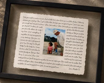 Father of the Bride Gift- Framed picture of Bride and Dad, Personalized Frame for Dad, Father-Daughter Dance, Song Lyrics, Mother-Son Dance